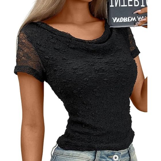 Crochet Lace Ruched Front Crop Top